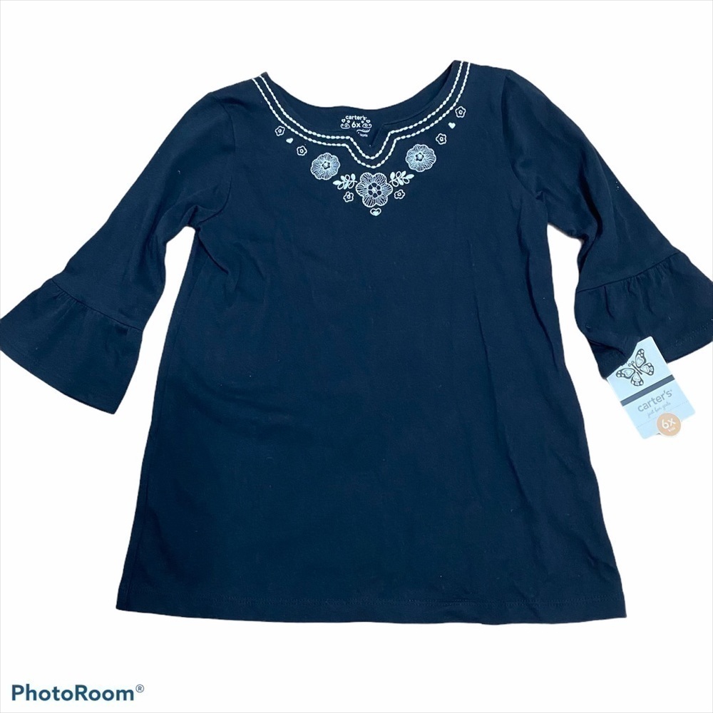 Carter’s Bell Sleeve Tunic NWT 6X Black Embroidered